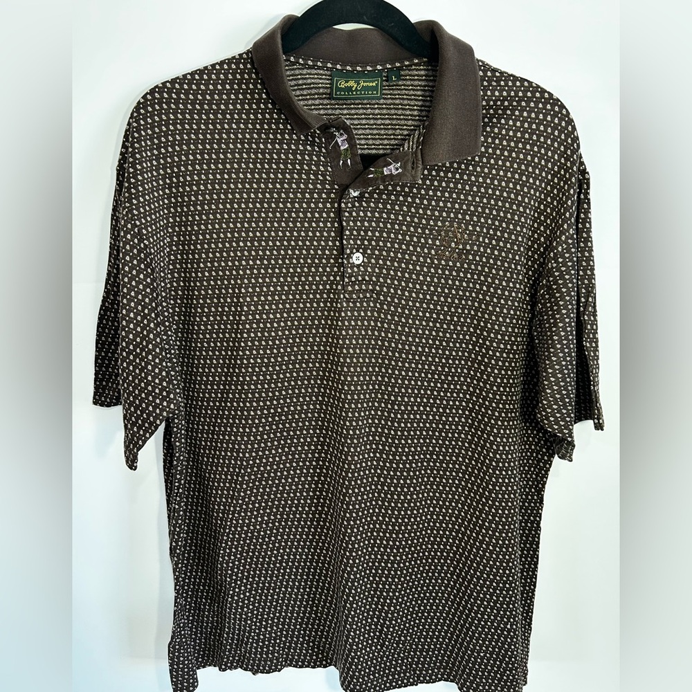 Bobby Jones Putter Boy Short Sleeve Brown Golf Polo
